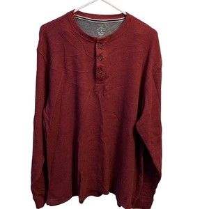 Members Mark Soft Wash Thermal Red Long Sleeve Shirt. Size XXL or 2X